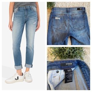 Kut From The Kloth Catherine Slouchy Boyfriend Stretch Jeans Distressed Denim 2